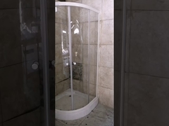 5mm clear glass shower enclosure with white profile