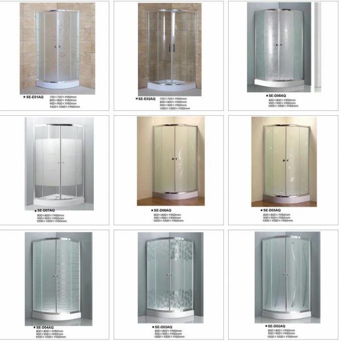 Curved Glass Bathroom Shower Enclosures , Quadrant Shower Units for